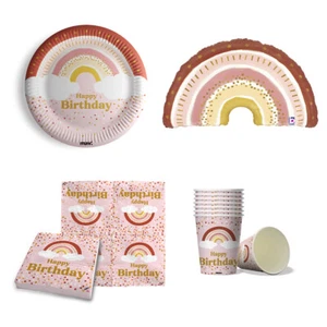 Maverick Kit per Feste di Compleanno 53 pezzi tema boho arcobaleno, 16 piatti... - Foto 1 di 7