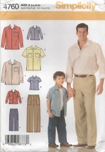 Simplicity Sewing Pattern 4760 Trousers & Shirt for Men & Boys Size S - XL New - Picture 1 of 13