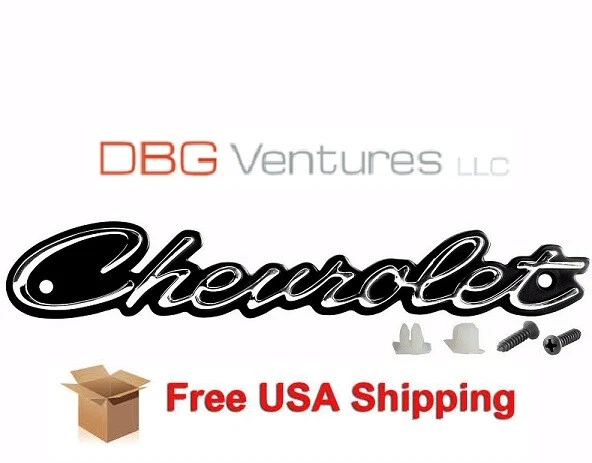 Chevy Impala 1964 emblema de parrilla Chevrolet Script con herrajes Dynacorn EM1740 Foto 1 de 1