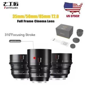Lente de cine US 7artisans 35 mm / 50 mm / 85 mm T2.0 lente de marco completo para montaje E / L - Imagen 1 de 11