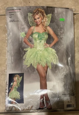 Dreamgirl Green Fairy Licious w/ Wings Costume Womens Small Adult NEW - Image 1 of 2