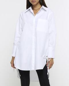 River Island Womens White Poplin Long sleeved Shirt Size M