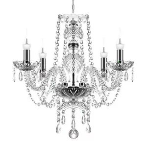 Kristall Kronleuchter 4 Arm Kristalle Hänge Lüster Deckenlampe - Bild 1 von 11
