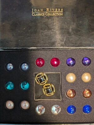 Joan Rivers ~**PENDIENTES PERFORADOS POSTES INTERCAMBIABLES**~10 Colores~TONO DORADO~Caja Foto 1 de 4