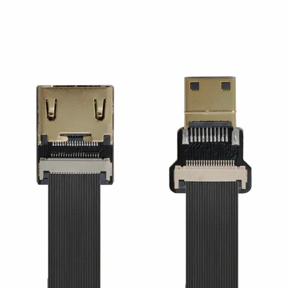 Мини HDMI штекер на CYFPV HDTV гнездо удлинитель FPC плоский кабель для фото Cablecc - Изображение 1 из 4