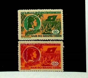 NORTH VIET NAM Sc 80-81 NH ISSUE OF 1958 - RESISTANCE - Picture 1 of 1