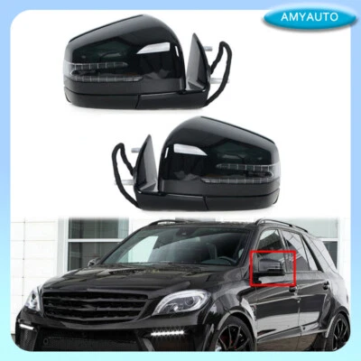 Conjunto de espejo retrovisor lateral negro para Mercedes Benz W164 X164 ML GL 2005-2011 Foto 1 de 4