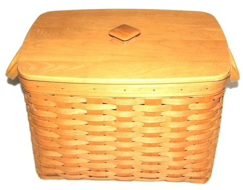 2001 Longaberger Warm Brown Newspaper Magazine Basket Plastic Protector Divider Cover