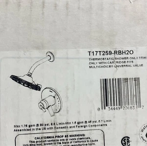 Delta T17T259-RBH2O Trinsic 17T Dual Function Thermostatic Shower Only, Venetian - Picture 1 of 2