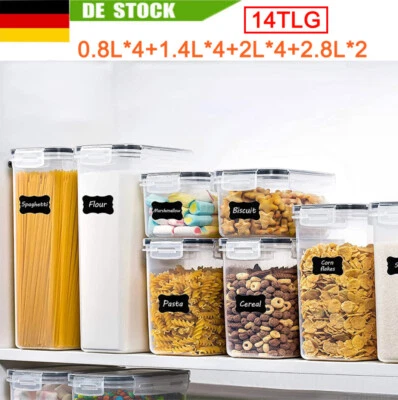 14 Set Vorratsdosen Aufbewahrungsbox Küche Organizer Luftdicht Vorratsbehälter - Bild 1 von 4