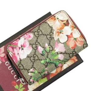 GUCCI GG Blooms Card Case Coin Purse case Zippy Wallet Floral Pink Beige - Afbeelding 1 van 8