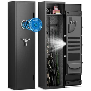 4-5 Rifle Gun Safe, Fingerprint Rifle Safe with Dual Alarm System for Home - Picture 1 of 7