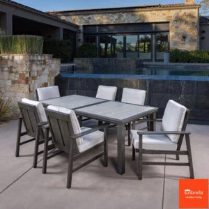 Sunvilla Clifton 7 Piece Cushioned Dining Patio Set + Cover - Picture 1 of 8
