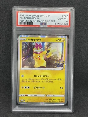 PSA 10 Pikachu Holo 272/S-P Pokémon GO File Set Promo Pokemon Card Japanese - Image 1 of 4