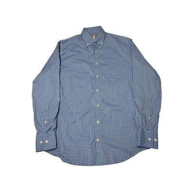 Camisa Peter Millar Summer Comfort Gingham Abotonada Para Hombre Mediana Azul Blanco Foto 1 de 4