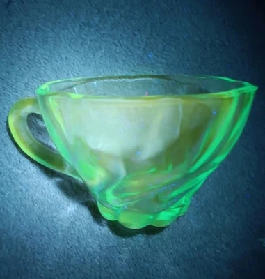 Vintage Blue Glass Cup Uv Reactive Under 365 Blacklight - Image 1 of 4