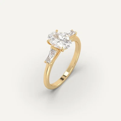 1.4 carat Oval Cut Engagement Ring | 100% Natural Diamond in 14k Yellow Gold - Image 1 of 4