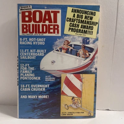 BOAT BUILDER Magazine Fall Winter 1973 With Diagrams & Blueprints Vintage Foto 1 de 4