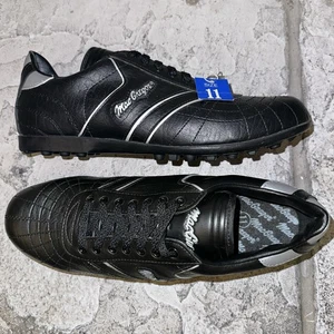 New McGregor Black Leather Indoor Soccer Cleats Golf Shoes 11 Mens - Picture 1 of 8