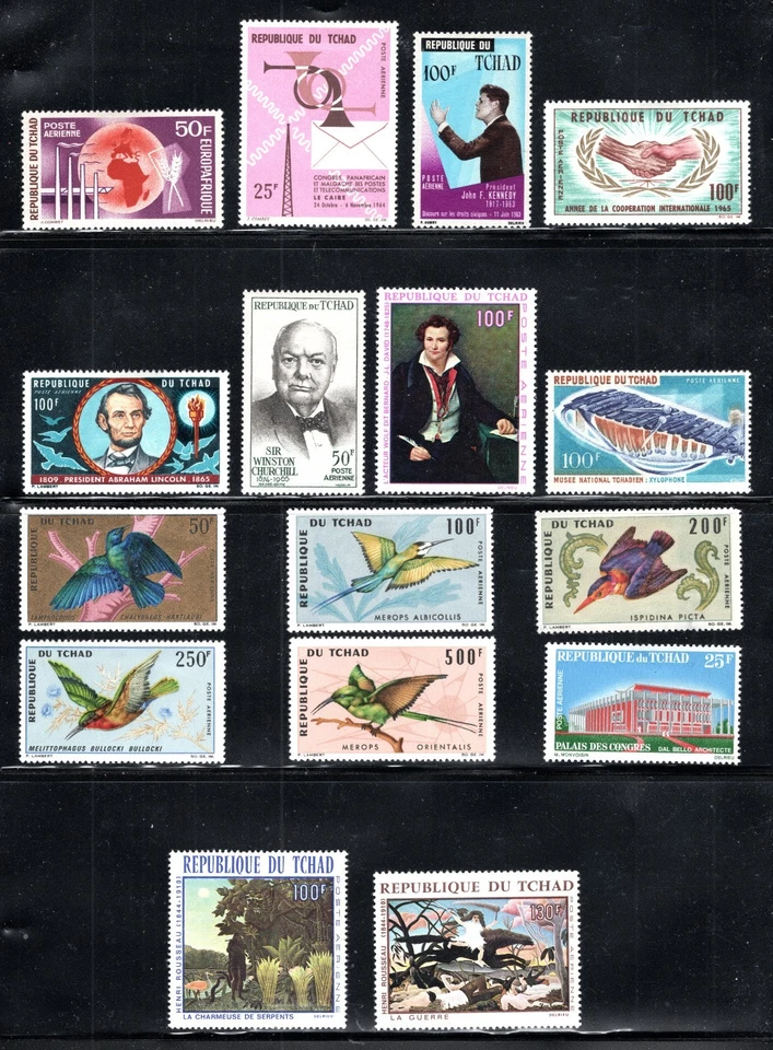 Correos aéreos CHAD 1964-69 entre SC# C14-C47 MH/MNH - Lote de 16 Foto 1 de 1