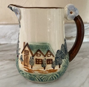 Vintage Ceramic Creamer Pitcher Japan Hand painted Cottage House Pottery  - Picture 1 of 7