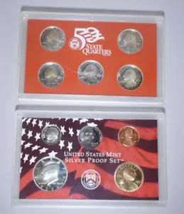 2006-S U.S. Mint Silver Proof Set, State Quarters & 5-Coin, 90% Silver 10C & 50C - Bild 1 von 6