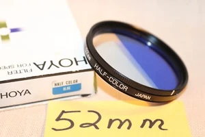 New Vtg HOYA 52mm Half Color BLUE FILTER Japan 52mm Blue Half Color/Clear Filter - Picture 1 of 8