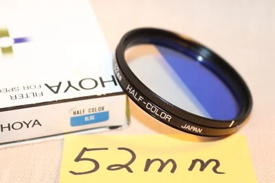 New Vtg HOYA 52mm Half Color BLUE FILTER Japan 52mm Blue Half Color/Clear Filter - Image 1 of 4