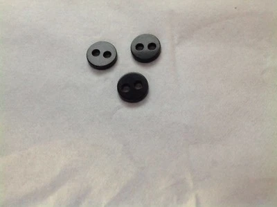 NEW 25 SOLID BLACK PEARL FINISH 1/2 INCH FLAT BOTH SIDES {TWIN} BUTTON 2 HOLE - Image 1 of 2