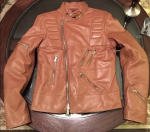 $1998 Ralph Lauren XXL Turbo Leather Biker Jacket RRL Polo Moto Coat Top Gun VtG - Picture 1 of 12
