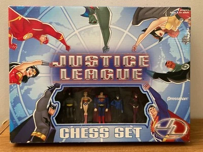 Rare Justice League Adventures Pressman Chess Set 2004 Complete Set - Brand New - Image 1 of 4