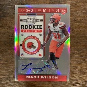 2019 PANINI CONTENDERS OPTIC MACK WILSON ROOKIE TICKET SILVER AUTO BROWNS - Picture 1 of 2