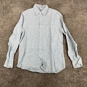Old Navy Button Up Shirt Men's Small Long Sleeve Multicolor Striped Linen Blend - Picture 1 of 7