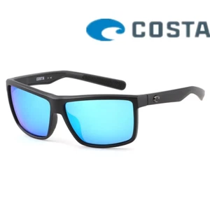 Costa Del Mar Rinconcito Matte Black Frame/Blue Mirrored Polarized Lenses 580p - Picture 1 of 6