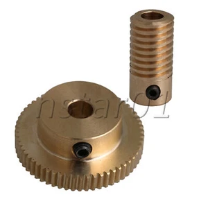 Brass Worm Gear Shaft +Brass Worm Wheel for Drive Gear Box Worm Wheel - Bild 1 von 2
