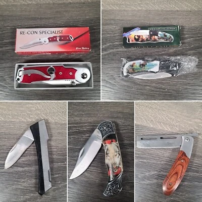 Lote Mixto de 5 Navajas de Bolsillo Plegables Tomahawk Cubiertos Escarcha Serie Vida Silvestre Foto 1 de 4