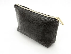 Cosmetic Travel Bag, Zippered, Faux Reptile, Gray, Rectangular Design, # TC-178 - Picture 1 of 9