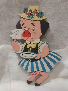 Vintage 1951 Dolly Toy Co This Little Pig #257 PIANGERE Madre Oca Pin-up - Foto 1 di 7