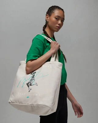 Nike Air Michael Jordan Jumpman canvas tote bag Light Orewood Brown 9A0664-X27 - Image 1 of 4