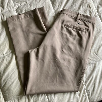 NIKE Golf Dri-Fit Men’s 36x31 (actual) 100% Poly Performance Pants Khaki Chino - Image 1 of 4