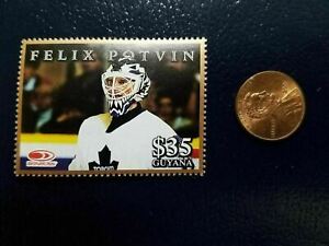 Felix Potvin Toronto Maple Leafs Flyers Donruss Guyana Bronze Perforated Stamp