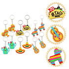 24 Packs Mexican Cactus Keychain Organza Bag for Party Supplies