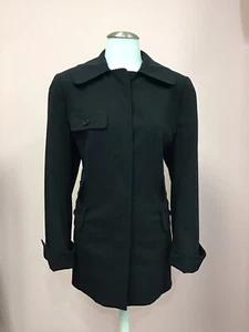 Akris Punto 12 Large Black Light-weight Wool Designer Womens Jacket Long Blazer - Picture 1 of 9