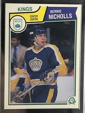 1983-84 OPC O-PEE CHEE NHL #160 BERNIE NICHOLLS Rookie Card RC L A Kings PERFECT