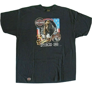 vintage Harley Davidson Black Hill Rally 3D Emblem T-Shirt Men's Size 3X Black - Picture 1 of 6