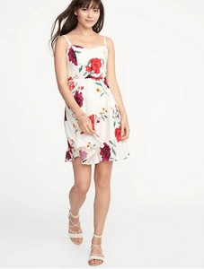 Old Navy Floral Fit & Flare Cami Dress Women’s Size 3X Spaghetti Straps Lined - Bild 1 von 14