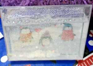 PENGUINS PICTURE SNOW GLOBE 4 1/2 " X 6 1/2" - Picture 1 of 1