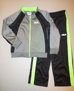 FILA Little Boys 4 Black & Gray 2 Pc. Colorblock Track Suit NWT $55 - Picture 1 of 2