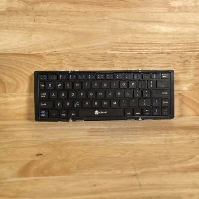 iClever Black/White Tri-Folded Foldable Bluetooth Wireless Keyboard w/Touchpad - Image 1 of 3