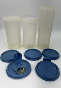 Vintage Tupperware Juice Mixer Containers with Pour Spout Lids Lot Of 8 - Picture 1 of 13